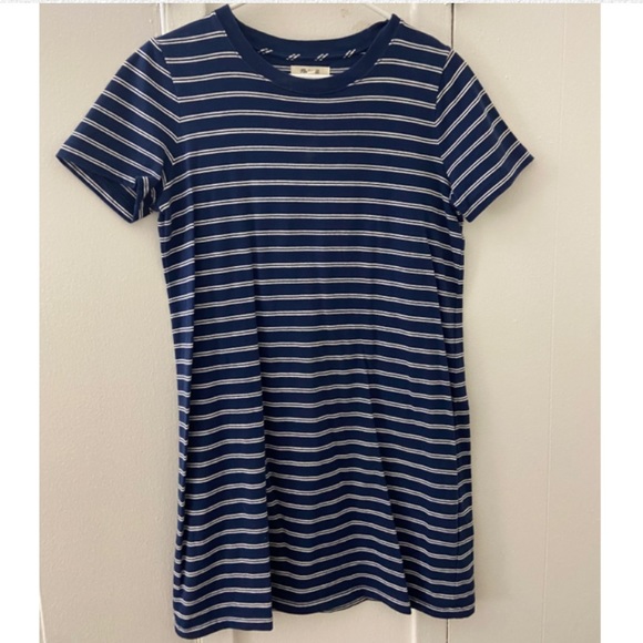 Madewell Stripe Shift Dress T-Shirt Crew Neck Pullover Short Sleeve Cotton 90s - Picture 2 of 8